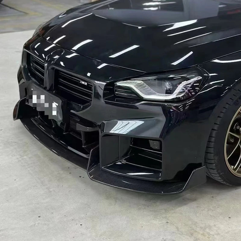 For BMW M2 G87 2022+ Carbon Fiber Car Front Bumper Diverter Spoiler Diffuser Front lip chin Shunt AD Style body kit