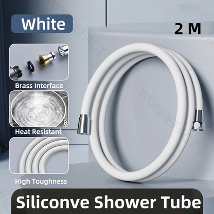 Bathroom Silicone Shower Tube Bend Arbitrarily Hose Explosion Proof Anti Winding Shower Head Hose Used High Toughness Design