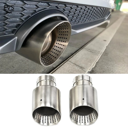 1 Pcs Matte Stainless Steel Car Muffler Tip Exhaust Tip System Pipe 57mm 60mm Inlet Nozzle Universal For GTI Golf 7 MK7