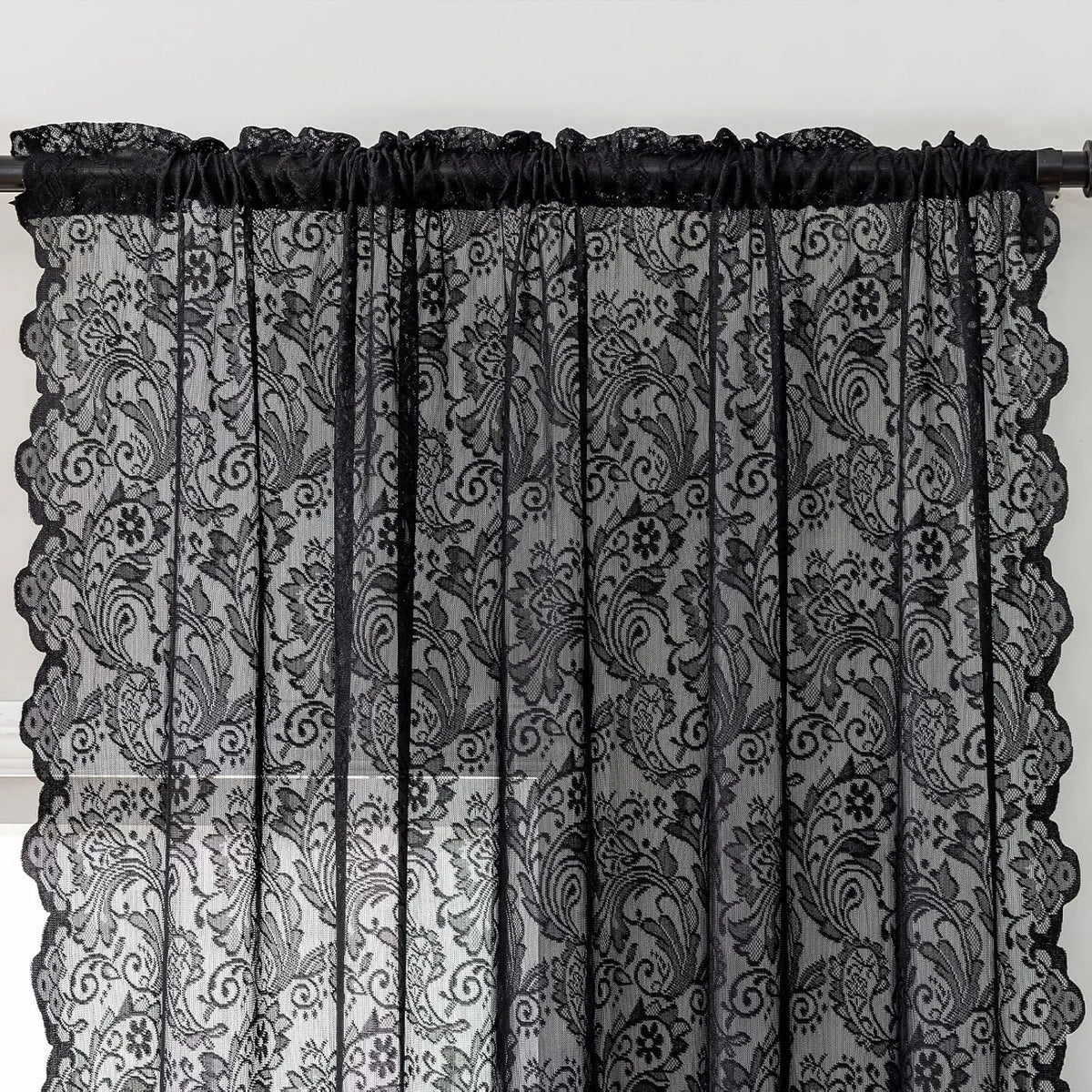 2PCS Black Phoenix Tail Curtains Are Wrinkle-Resistant, Wear-Resistant, Simple and Versatile, Universal for Bedrooms and Living
