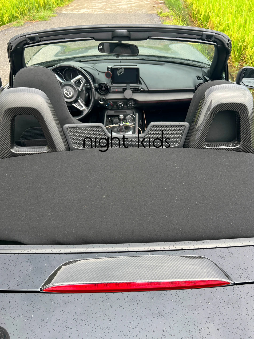 Night Kids for 2016-2023 Mazda MX5 ND Carbon Fiber Seatback Sticker MX5 ND1 ND2 Dry Carbon Fiber Interior