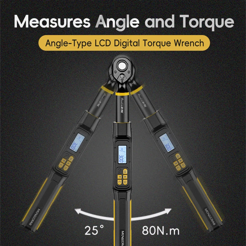 MoveCrab 3/8" 1/2" Drive Digital Angle Torque Wrench 3-340 N.m Angle Measurement 0.1°for DIY Auto Motorcycle Repair
