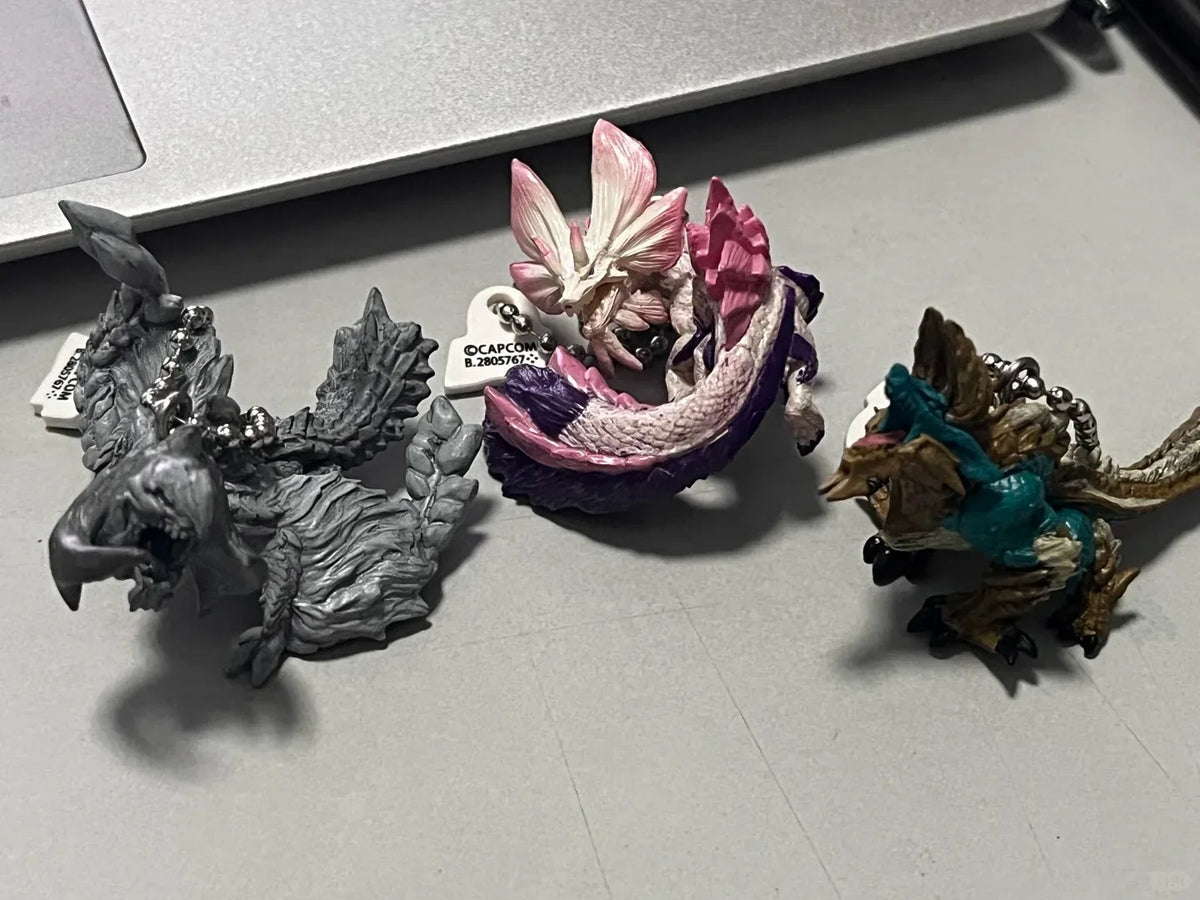 Bandai Capcom Monster Hunter Rathalos Pvc Figure Keychain Backpack Bag Pendant Collectible Hanging Charm For Adult Collectors