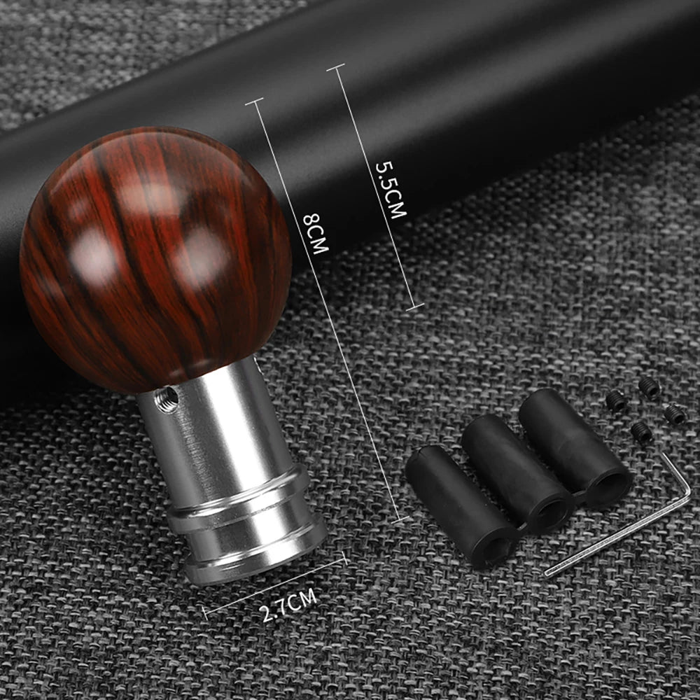 Mahogany Wood Grain Carbon Fibre Gear Shifter Knob Car Interior Manual/Automatic Transmission Universal Auto Gear Lever
