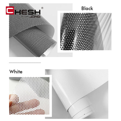 One Way Vision Fly Eye Tint Perforated Mesh Black White Film Car Tint Window Tint Car Wrap Film Sticker Motorcycle Scooter Decal