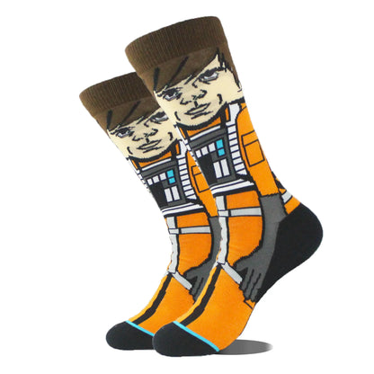 Autumn Winter Star Wars Movie Man socks Master Yoda R2-D2 Cosplay Socks Wookiee Jedi Knight  Free Size Women's Socks