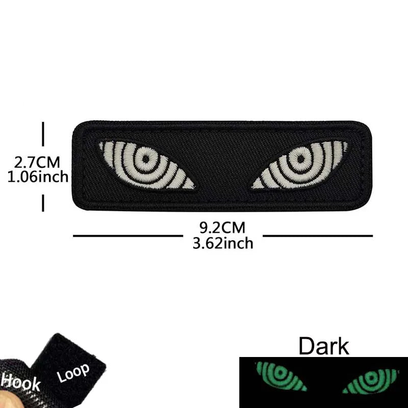 PVC Rhombus Panoramic Eye Patches,Cat Tiger Eyes,Evil Eye Embroidered Clothes Applique, Tactical Patch Gear Noctilucent Badge