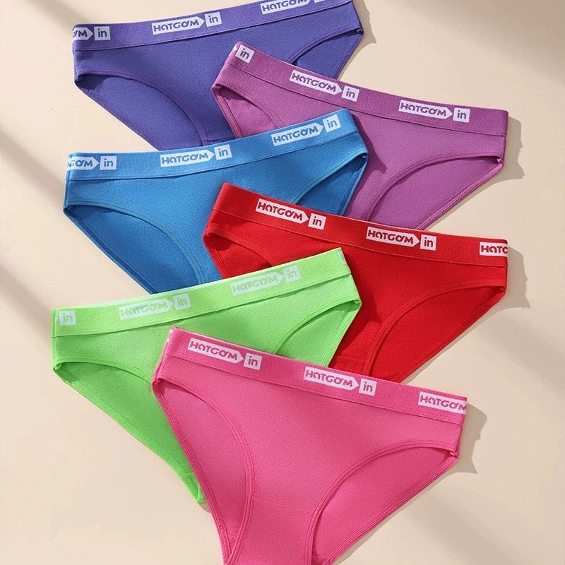 6Pcs Sexy Women Panties Soft Cotton Underpants Black Underwear Girls Briefs Female Breathable Stretch Panty Female Lingerie XS-L