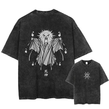 Harajuku Vintage Washed T Shirts Death Note Anime Graphic Printing T Shirt Cotton Fashion Streetwear Unisex Top Tee