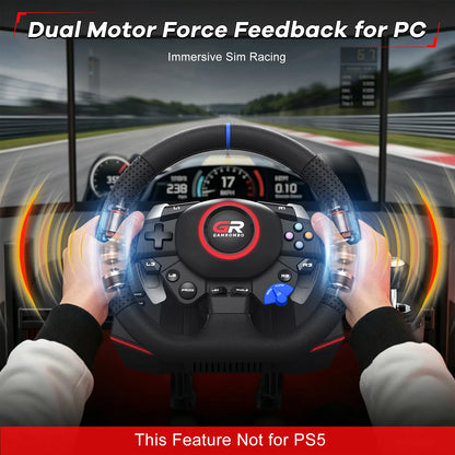 Game Steering Wheel For PS5/PS4/PC Leather 270°&900° Adjustment W/RGB Hall Effect Macro Linear 3Pedals Simulator Racing Wheels