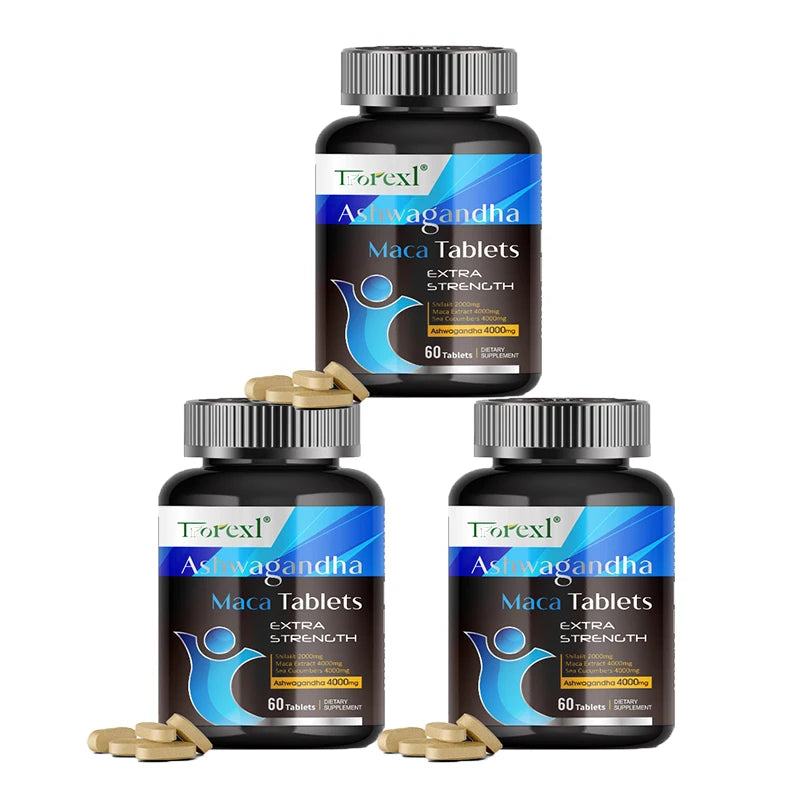 Ashwagandha Capsules Men's Test Booster - Stamina, Endurance, & Strength - 60 Caplets