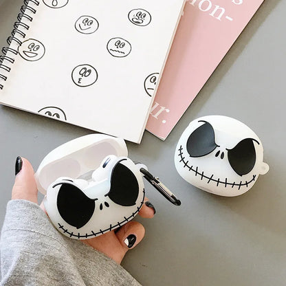 For Airpods Pro 2 Case,Luminous Skull Silicone Protective Earphone Cover For Airpods 4 Case 2024 Funda For Kids Girls