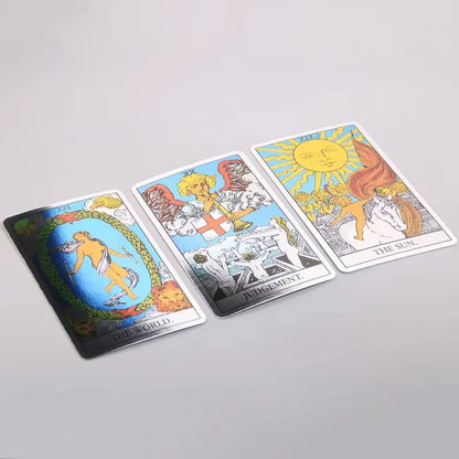 10.3*6cm MagicSeer Rainbow Tarot Cards Decks, Tarot Card and Book Sets for Beginners, Holographic Tarot Deck Board Game