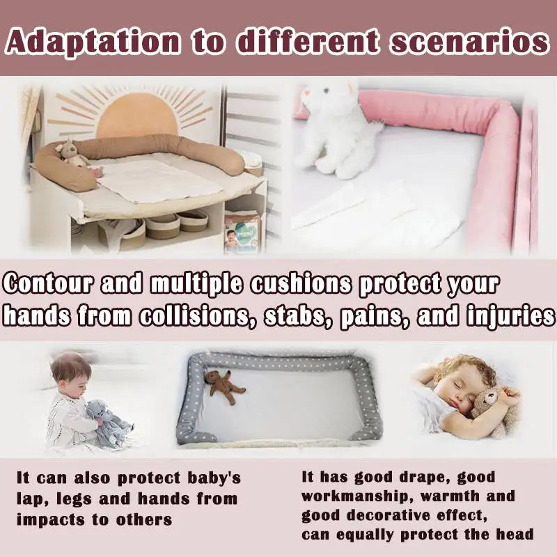  ﻿ 2M Long Baby Bumper Bed Pillow Cushion for Infant Crib Protector Height 8cm Cot Room Decor Bedding Set