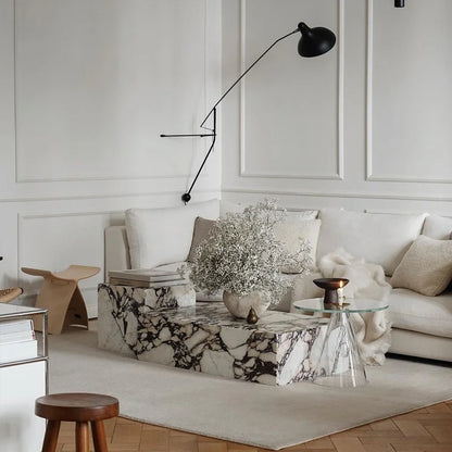 Rectangular Unique Coffee Table Luxury Italian Designer Large Coffee Table Modern Marble Table Basse Salon Living Room Furniture