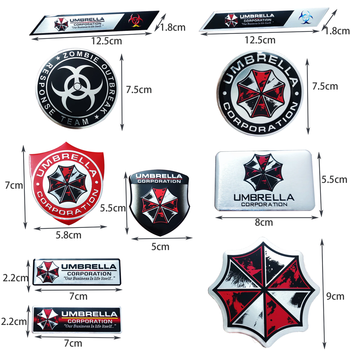 3D Aluminum Car Umbrella Corporation Badge Motorcycle Car Fuel Tank Cover Body Scratch Sticker Waterproof Decorative Decal