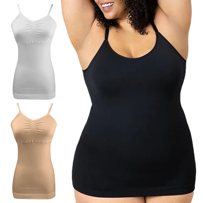 Women Tummy Control Shapewear Smooth Body Shaping Camisole Padded Tank Tops Slimming Underwear Seamless Compression Shaper