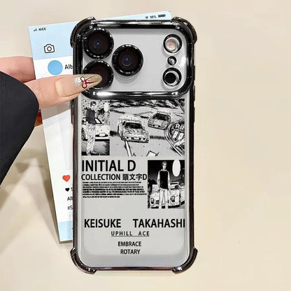 Initial D Car Anime Phone Case for iPhone 16e 17 Air 16 15 14 Plus 13 12 11 Pro Max Clear Cover