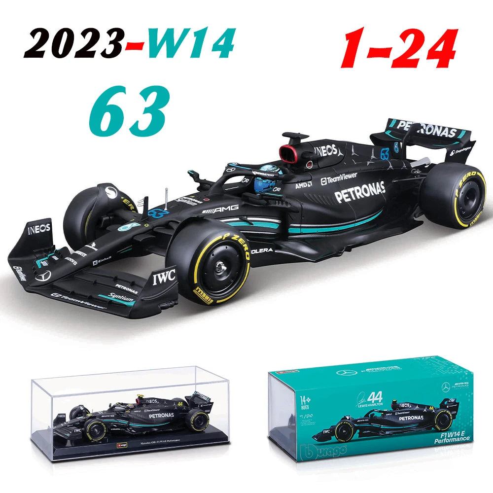 Bburago 1:24 2022~2025 F1 serie various style Mercedes-AMG W15 #44Hamilton #63George  Alloy Car Model Ferrari Red Bull McLaren
