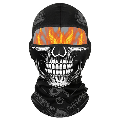 Winter Warm Plus Velvet Balaclava Motorcycle Cold-proof Scarf Ski Full Face Mask Skull Clown Windproof Neck Cover Cycling Cap