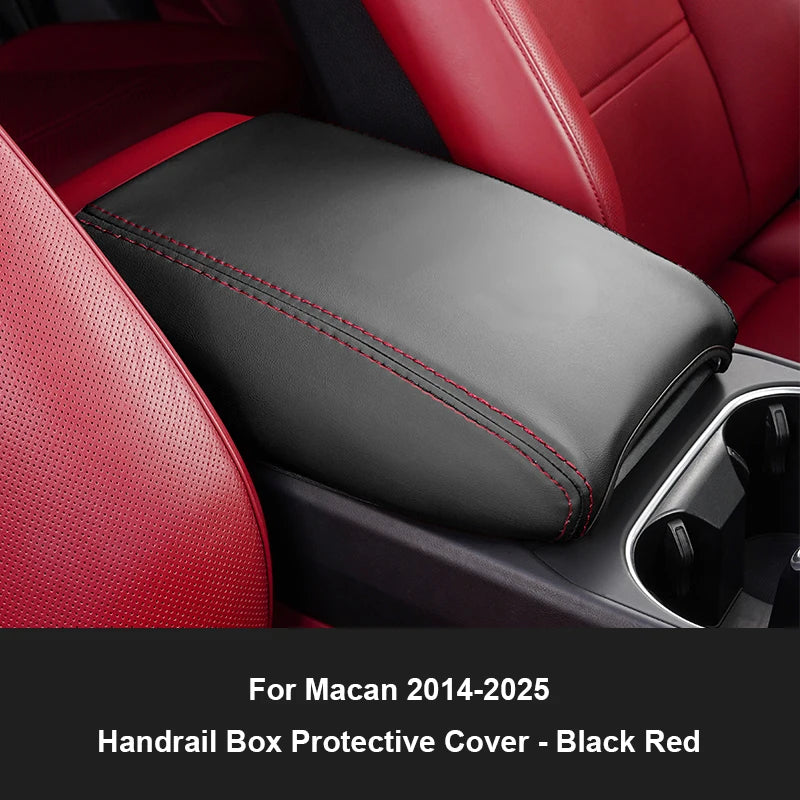 For Porsche Cayenne 2018-2025 Macan 2014-2025  PU Leather Car Armrest Box Protector Cover Central Control Interior Accessories