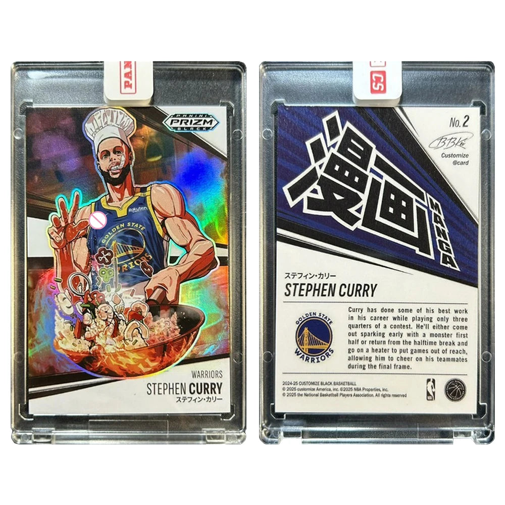 PANINI DIY manga homemade Curry James Doncic Durant Wembanyama Jokic Edwards Morant Textured Rainbow Sparkle Collectible Card