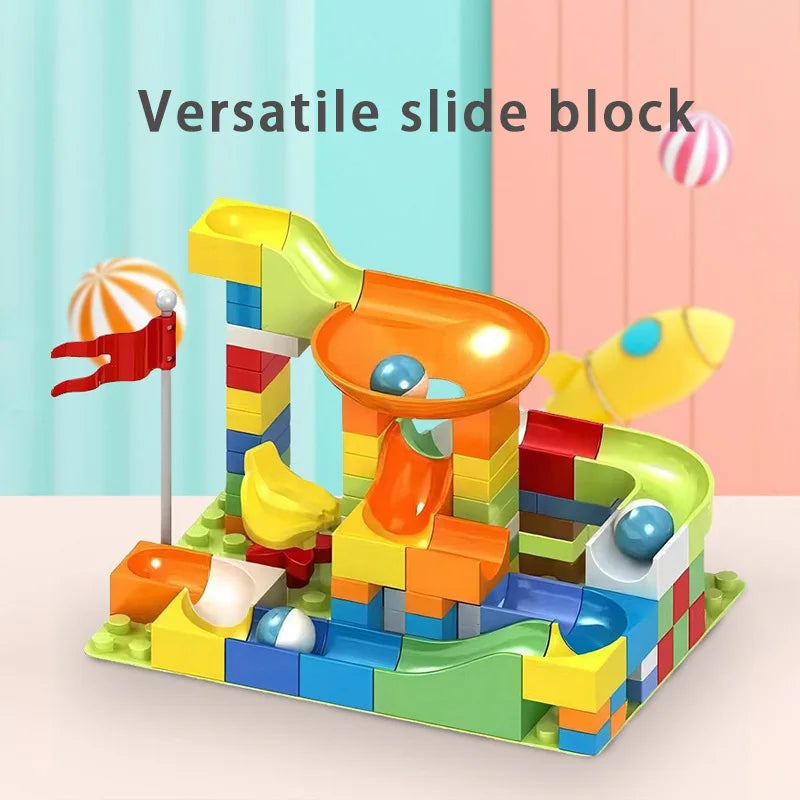 Building block rolling ball slide children's playground puzzle assembly parent-child interactive track building block toys