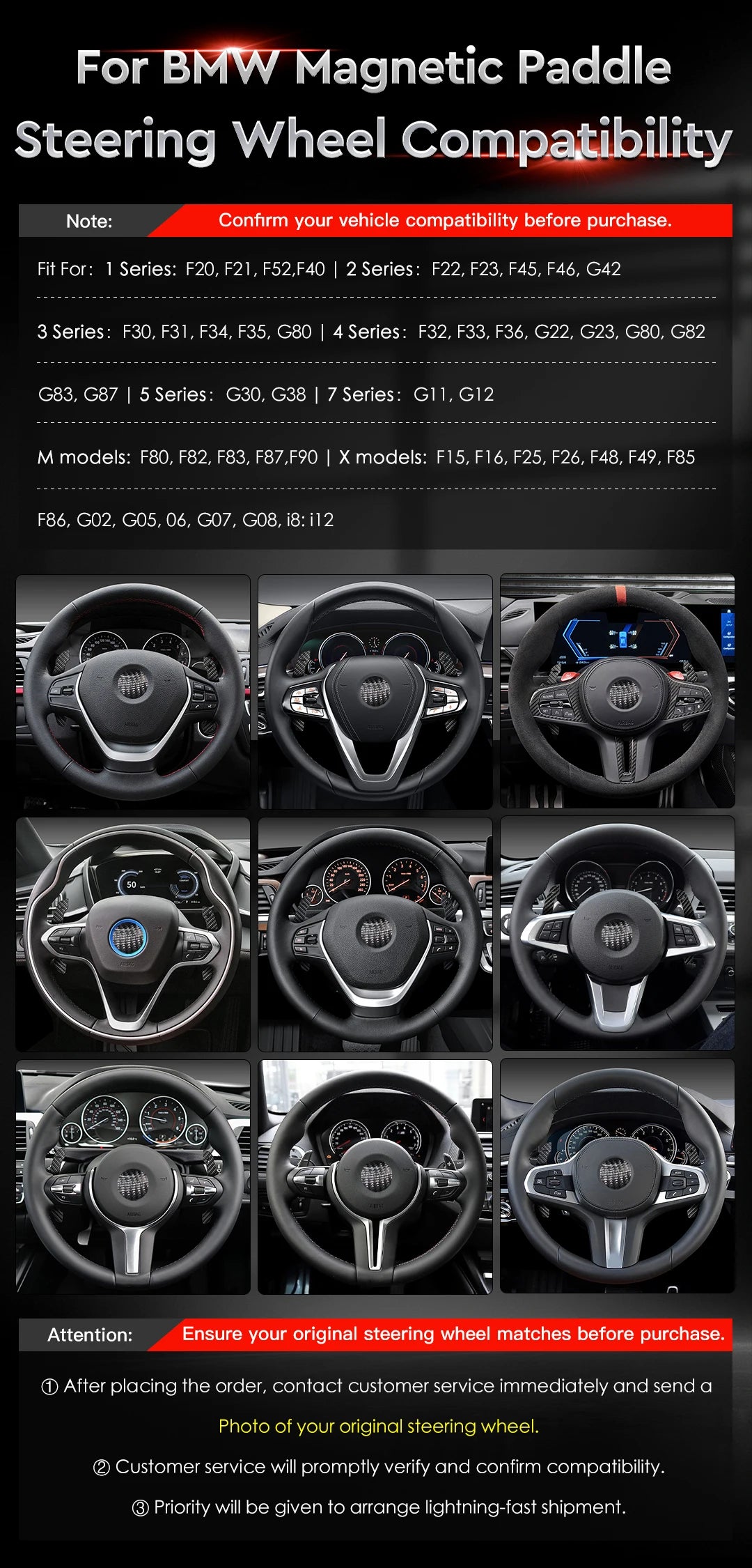 For BMW 1-4 series f20 f21 f30 f22 f80 g20 g30 g80 m3 m5 x3 x5 Magnetic Carbon Fiber Steering Wheel Paddle Shifter Extensions