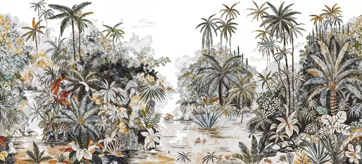 Custom Nordic Southeast Asian American Landscape Wallpaper Guest Restaurant Bedroom Background Jungle Tropical Plant Wall Paper