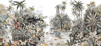 Custom Nordic Southeast Asian American Landscape Wallpaper Guest Restaurant Bedroom Background Jungle Tropical Plant Wall Paper