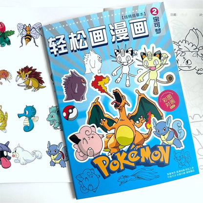 Kawaii Coloring Book Drawing Line Art Sketchbook Handwriting Control Painting Practice Book  Reward Collection Gift
