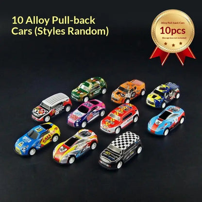 10/30/50Pcs Random Mini Alloy Car Model Diecast Cars Toys With Storage Box Christmas Gift For Kids Sliding Inertia Vehicle Toys