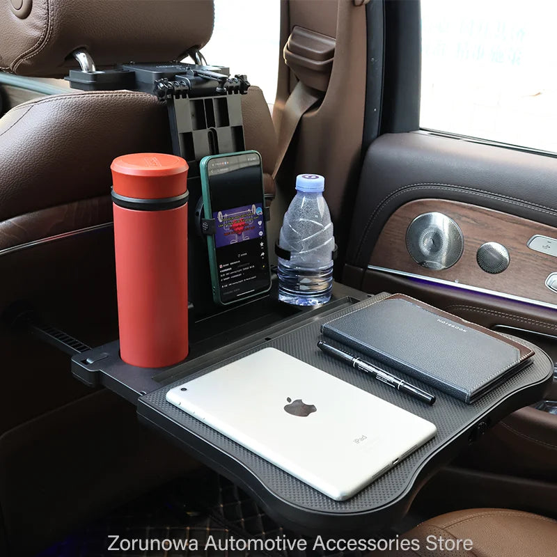 High-end Multifunctional Car Travel Tray Foldable Backseat Desk with Cup Holder Universal Fit for Most Cars Road Trips