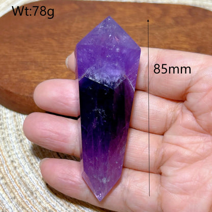Natural Crystal Two Color Amethyst Double Point Tower Healing Rainbow High Quality Gemstones Energy Home Decorations Gift