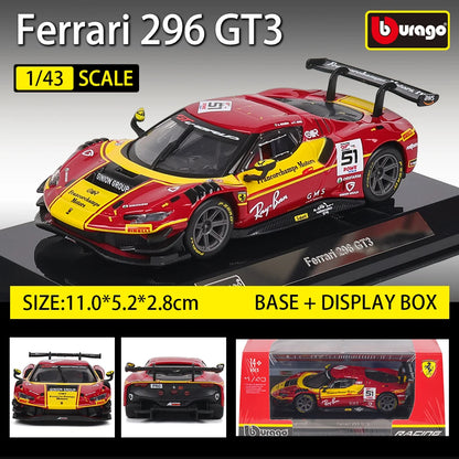 Bburago 1:43 296 GT3 racing Alloy die-casting car model toy WEC 24h Le Mans Hypercar 2025 Ferrari 499P No.83 Ye Yifei FIA WEC