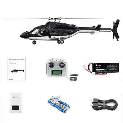 FLY WING Airwolf RC Helicopter Retractable landing gear LED light ACE Flight Control GPS 470 FLY WING Airwolf Scale Helicopter