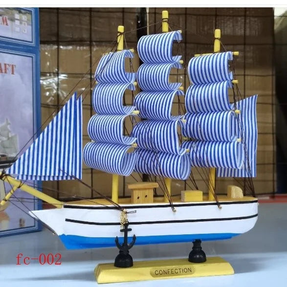 Wooden Sailboat Model Handcrafted Coastal Nautical Decor Table Centerpiece For Living Room Office Desk Gift For Adults And Teens