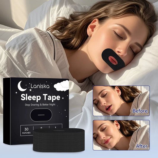 30pcs/Box Anti Snoring Mouth Tape Sleeping Keep Mouth Closed Patch Improve Sleep Mouth Correction Tape Breathable Sleep Strip