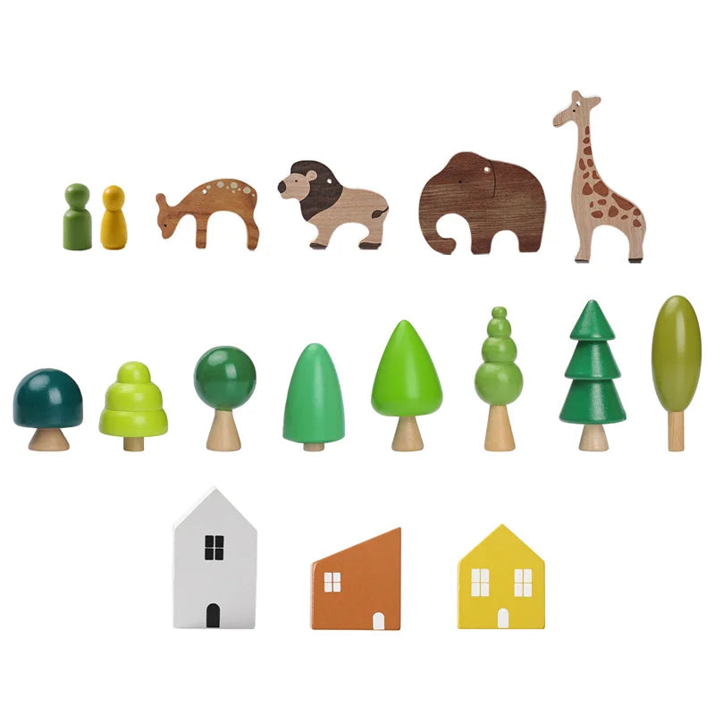 Baby Montessori Toys Artificial Forest Building Blocks Display Toys Balanced Educational Game For Newborns Baby Room Decoration