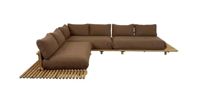 Weather Luxury Teak Frame PE Rattan Waterproof Sofa Set Outdoor Furniture Perfect For Garden Patio Poolside Beach Hotel