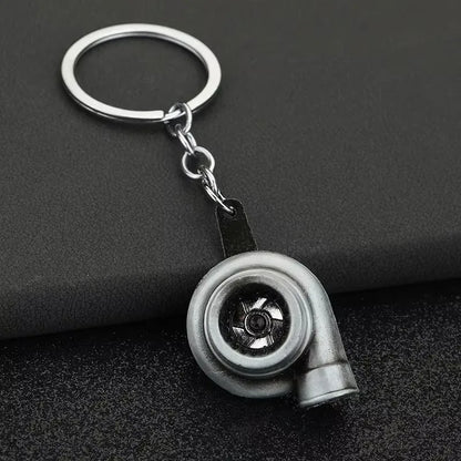 Stainless Steel Car Keychains Brake Disc Turbocharger Gear Design Keyrings Creative Mechanical Car Parts Keychain Gift for Men