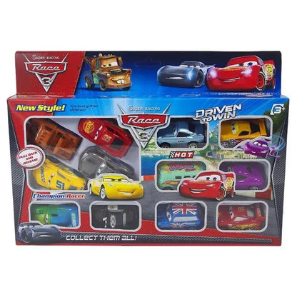 12pcs/Set Disney Pixar Cars Lightning Mcqueen Jackson Storm Mater Pvc Model Back-Force Car Toy For Kids Festival Gift Set