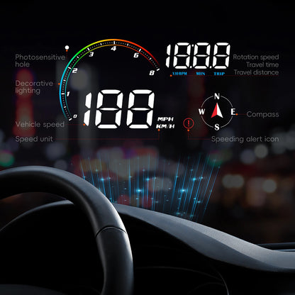 Car Head Up Display OBD2 HUD+GPS Computer Speedometer Modification Car Speed Displays System