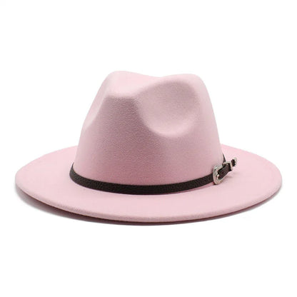 British Style Felt Jazz Fedora Hat 59-61CM Size Panama Trilby Hats for Women Men Gentleman Wedding Party Hat