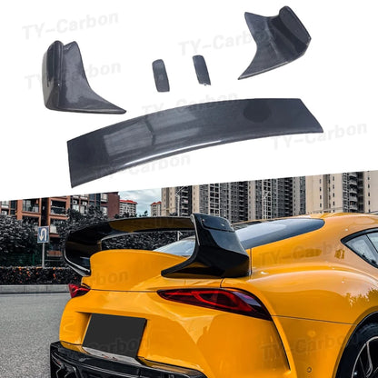 Real Carbon Fiber ST Style Rear Tail Spoiler Trunk Wing Lip Tuning Rear Roof Lip Spoiler Wing For Supra A90 2019-2023 BodyKits