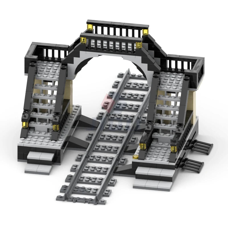 City Traffic Lamp Signpost Railway Barrier Building Blocks MOC Street View Accessories Bricks Speed Limit Indicator Warning Toys