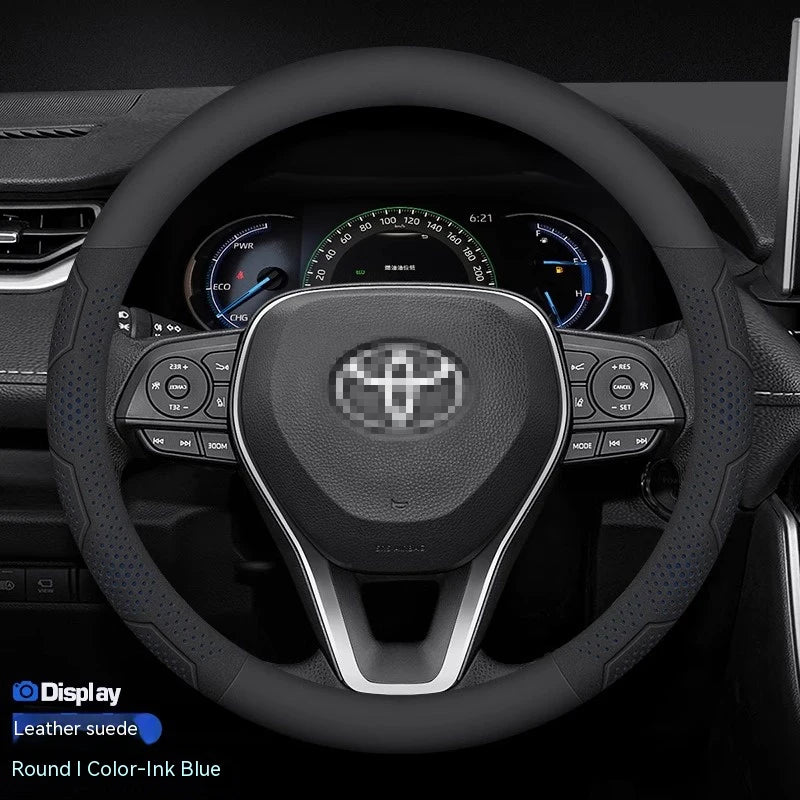 Carbon Fiber Steering Wheel Covers Suitable for Toyota Crown CHR, Yaris, Corolla, Auris, Rav4, Prius, Camry, Raize, Prado.