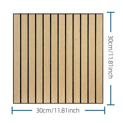 10pcs 30x30cm Peel and Stick Wood Slat Wall Panels| Decorative wall panels, self adhesive, living room, bedroom, not real wood