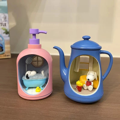 6pcs Anime Figure Dog Miniature Life Scene In Bottle Blind Box Cute Figurine Desktop Decoration Kids Toy Surprise Gift For Fans