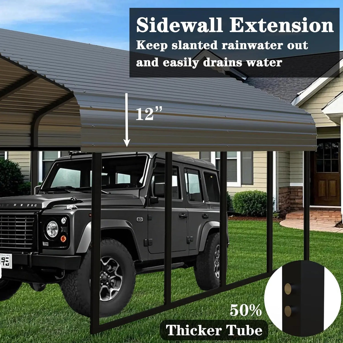 Heavy Duty Metal Galvanized Steel Carport Extra Large Canopy Shelter Customized For Dual Vehicle RV Outdoor Car Storage Yard